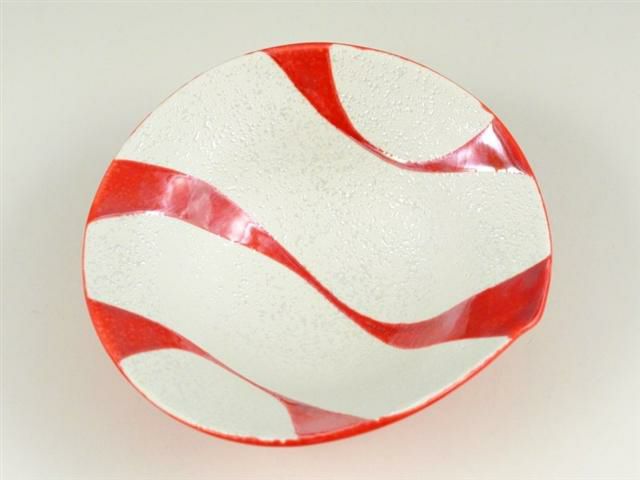 紅釉流水ラスター 朝顔形小鉢