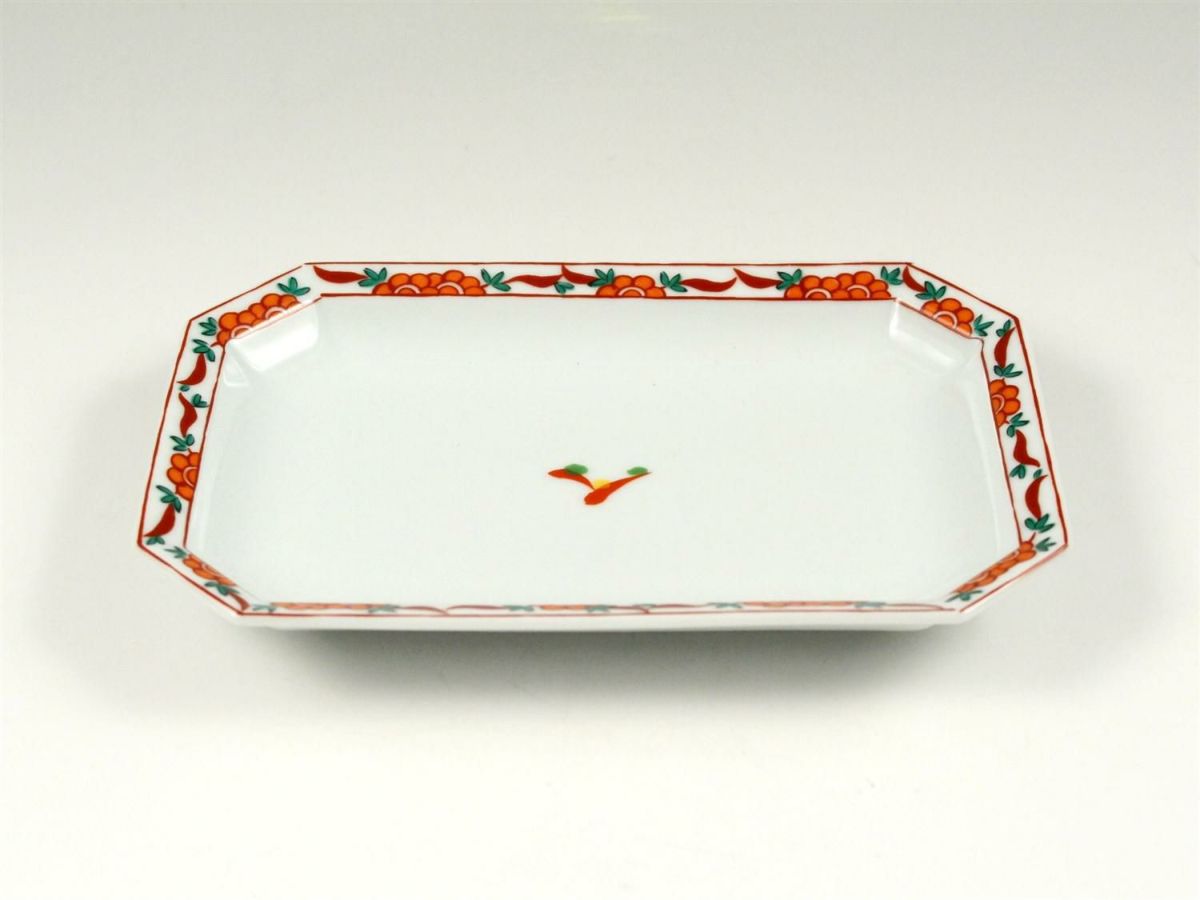 錦万歴八角 銘々皿