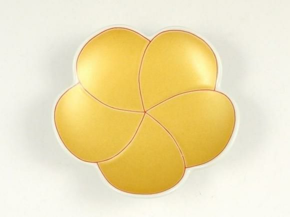 錦捻金梅型 小銘々皿