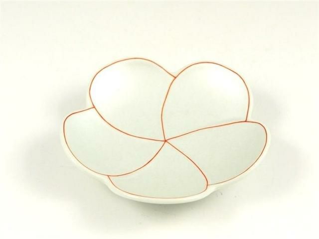 錦捻銀梅型 小皿