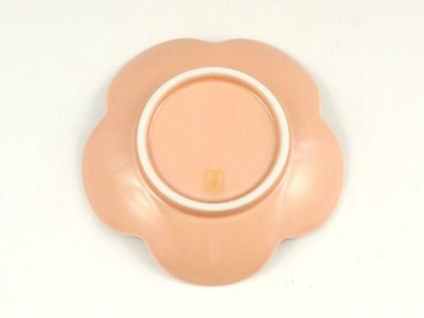 曙釉錦捻銀梅型 小銘々皿