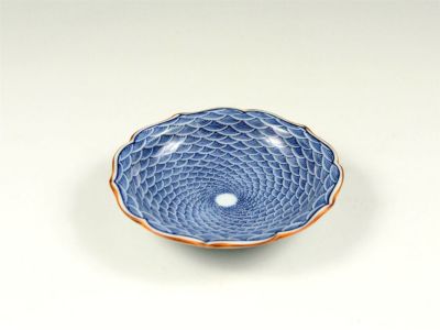 青海波文 桔梗小皿