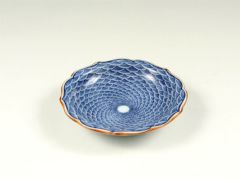 青海波文 桔梗小皿