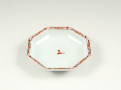 錦万歴八角 小皿