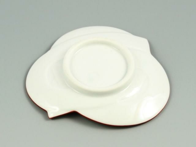 白磁赤線結び 小皿