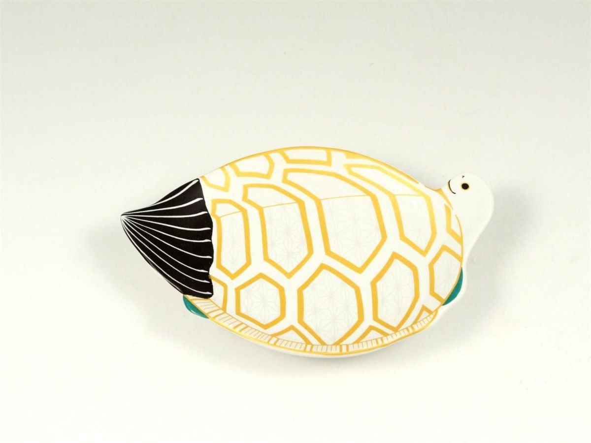 錦雪衣菱模様亀型 銘々皿