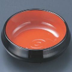 松花堂 タイコ丸鉢黒内朱天黒