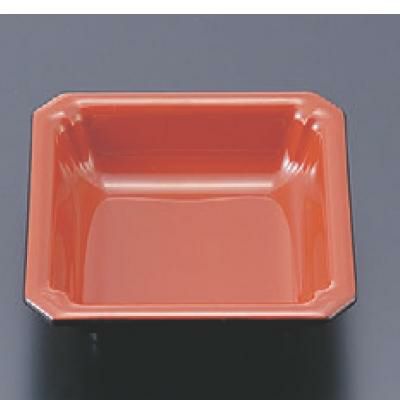 松花堂 隅切角鉢黒内朱 洗