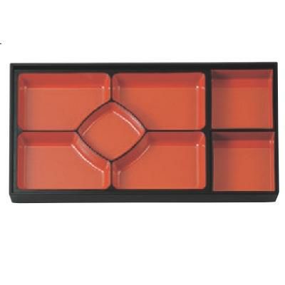 松花堂 尺7寸松花堂弁当用3個組仕切朱天黒