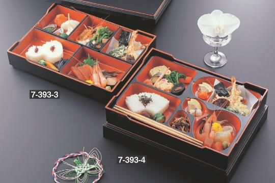 松花堂 尺2寸長手布目松花堂平(蓋のみ)黒布目天朱(仕切別)