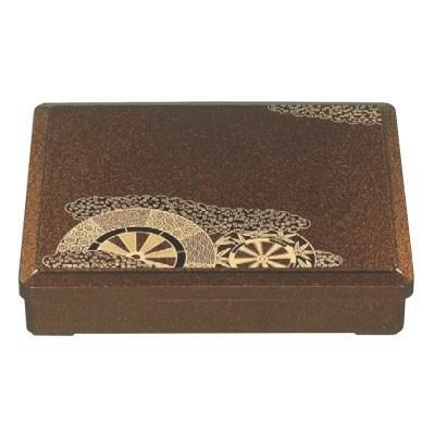 弁当箱 尺1寸長手三里弁当梨地御所車(仕切付)