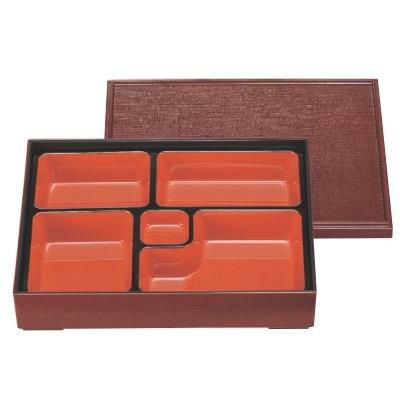 松花堂 尺0寸長手布目松花堂溜(仕切付)