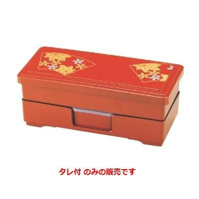 そば弁当 尺0寸仕出し弁当朱に扇面内朱タレ付