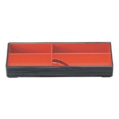 弁当箱 宴弁当用タレ付黒ヘギ目内朱