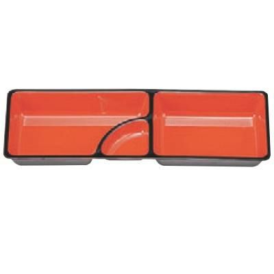 弁当箱 尺0寸武蔵野弁当用大仕切朱天黒1ケ