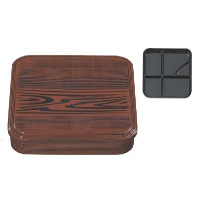 弁当箱 尺0寸角幕の内弁当木目(仕切付)