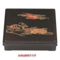 弁当箱 D.X8寸角弁当茶パール扇面(仕切別)