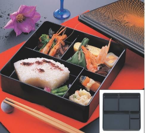 弁当箱 新7寸角固定弁当金網目(固定仕切)