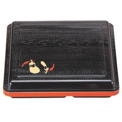 弁当箱 赤坂弁当黒新木目なす内朱
