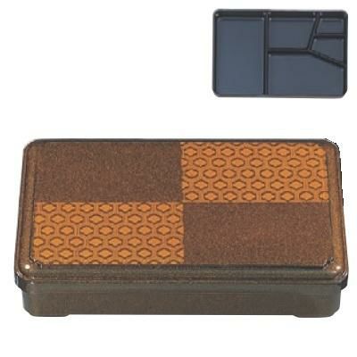 弁当箱 耐熱9寸元禄弁当梨地亀甲(仕切固定) 幅273 奥行178 高さ55