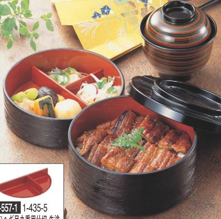 丼重 5.5寸ヘギ目丸重溜内朱塗5.5寸ヘギ目丸重用上段(浅型オヤ)溜内朱