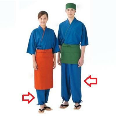 作務衣パンツ EL3379-1(男女兼用) 青 M