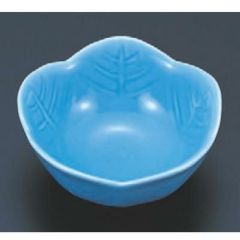 松花堂 葉型深鉢ブルー