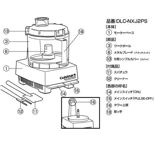 【クイジナート】フードプロセッサー単機能タイプ 4.2L DLC-NXJ2PS 幅221×奥行315×高さ343mm