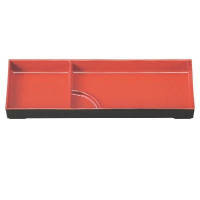 松花堂 尺3寸松花堂用2枚仕切タレ付朱