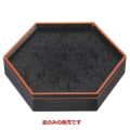 松花堂 尺0寸布目六角松花堂黒天朱内黒(蓋のみ)