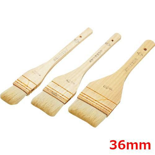 MT木柄本職料理刷毛白毛36mm3段〆