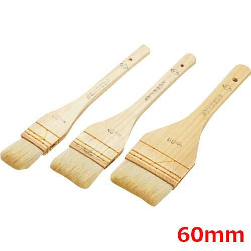 MT木柄本職料理刷毛白毛60mm3段〆