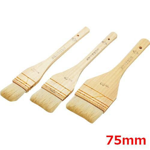 MT木柄本職料理刷毛白毛75mm3段〆