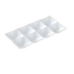 仕切皿 23cmエイトコンボプレート陶磁器調白 SH塗/樹脂製