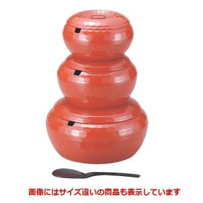 飯器 亀甲飯器朱3人用平付 ABS樹脂