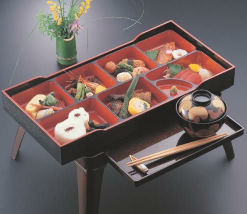 松花堂 尺7寸松花堂弁当用D.X仕切朱天黒(1枚仕切)