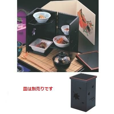 弁当箱 3段大徳透かし開き弁当黒(オプション別売)