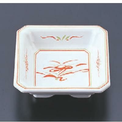 松花堂 隅切角鉢赤絵 洗