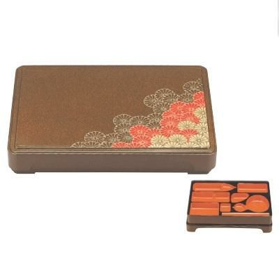 弁当箱 尺5寸徳川箱膳重厚型梨地野菊(D.X仕切付)