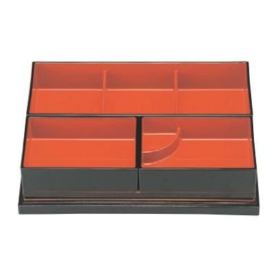 松花堂 尺1寸吹寄会席松花堂黒布目天朱全セット