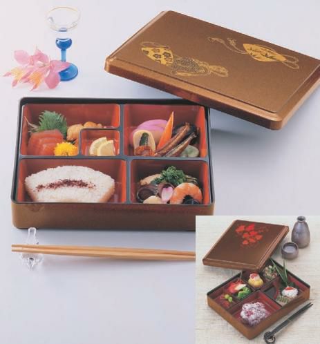 弁当箱 9寸長手三里弁当用仕切朱天黒