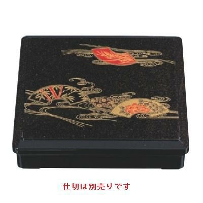 弁当箱 D.X尺0寸角三里弁当茶パール扇面(仕切別)