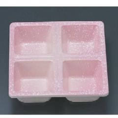 松花堂 D.X四ツ仕切角鉢桜志野