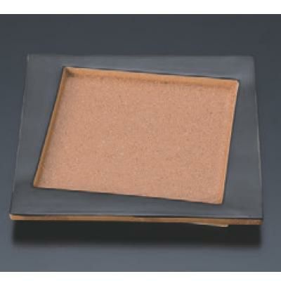 松花堂 角中皿信楽黒巻