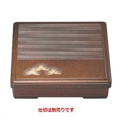 弁当箱 8寸角千筋弁当梨地松葉(仕切別)