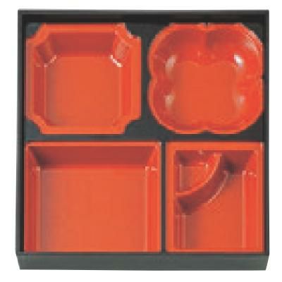 弁当箱 耐熱8.5寸用懐石仕切朱天黒 クリ-ン塗