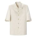 5分袖コート(男女兼用)サイズ：S～3L カラー：ホワイト×キャメル,ホワイト×ブラウン