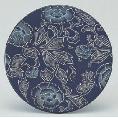 回転寿司皿 寿司皿紺に牡丹