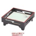 盛器 6寸角足付透かし盛器黒天朱本体