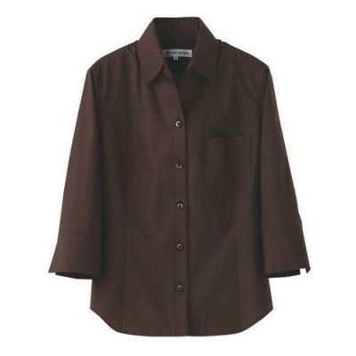 スキッパーカラーシャツ（女性用）サイズ：7～15 カラー：ブラウン,ブラック,モカ
